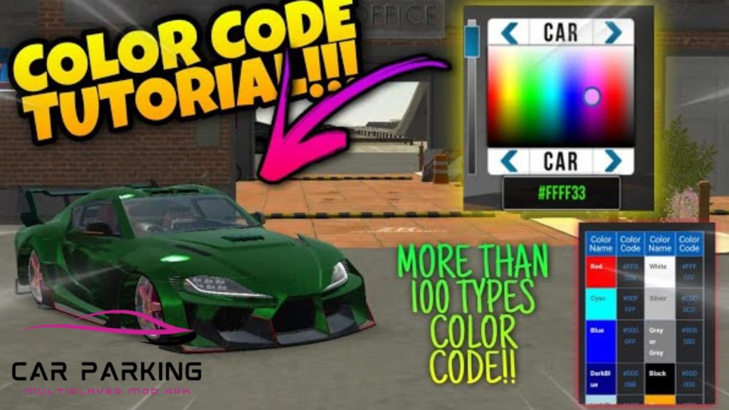 Color Codes and Customization In Car Parking Multiplayer